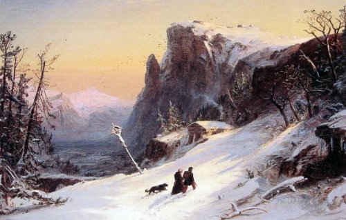 Winter in Switzerland, by Jasper Francis Cropsey (1823-1900)